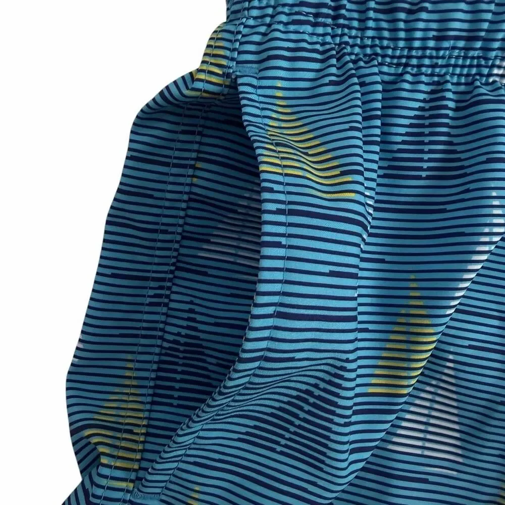 Broken Threads Blue Sailboat Stripe Swim Trunks Small
